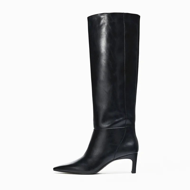 Modern Patent Leather High Heel Boots