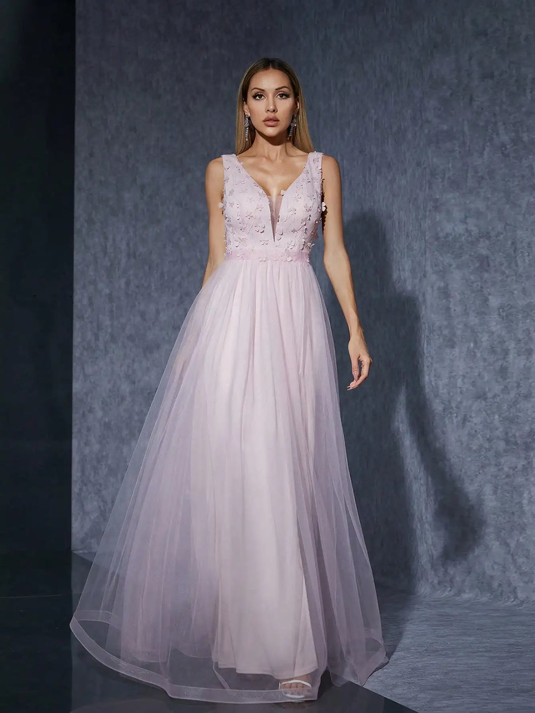 Stunning 3D Sequin Mesh Party Dress