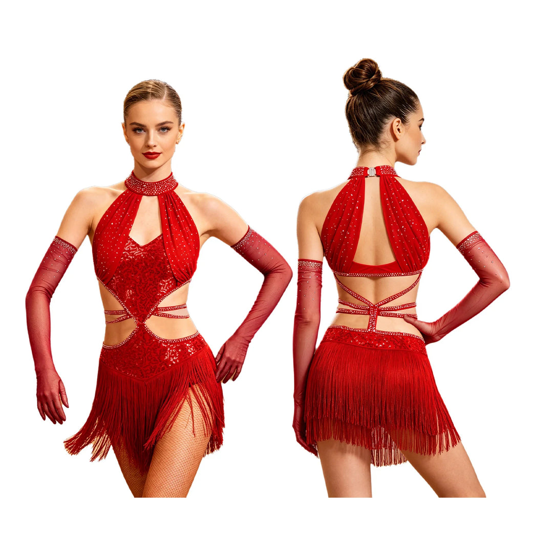 Sparkly Tassel Salsa Ballroom Dancewear