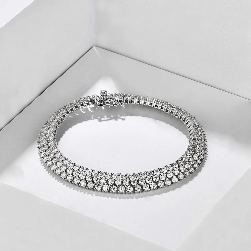 Neat Gold-Plated Moissanite Bracelet