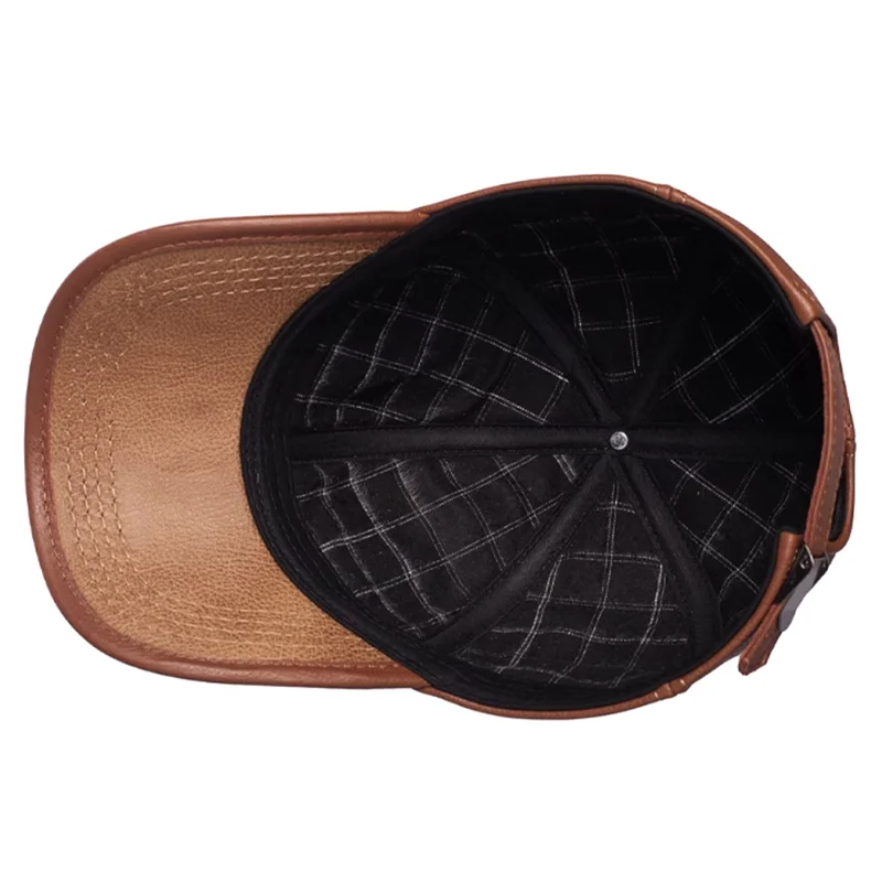 Premium Cowhide Leather Golf Peaked Hat
