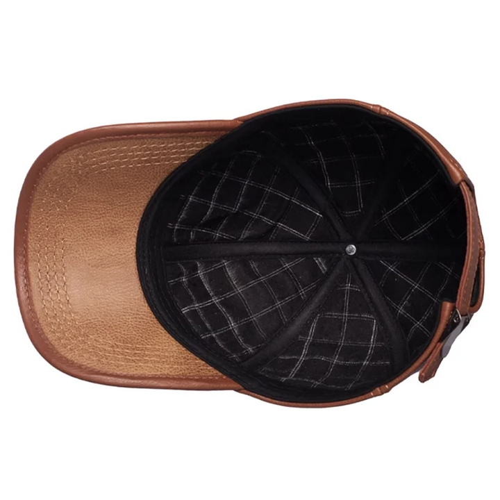Premium Cowhide Leather Golf Peaked Hat