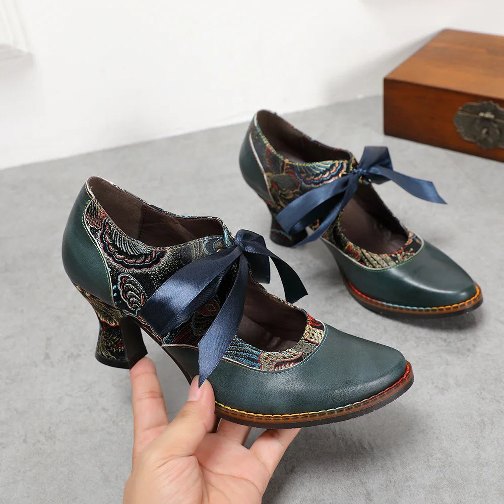 Luxury Pointed Toe Leather Pumps