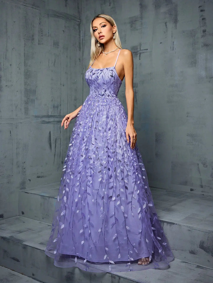 Refined Splicing Cross Band Party Gown