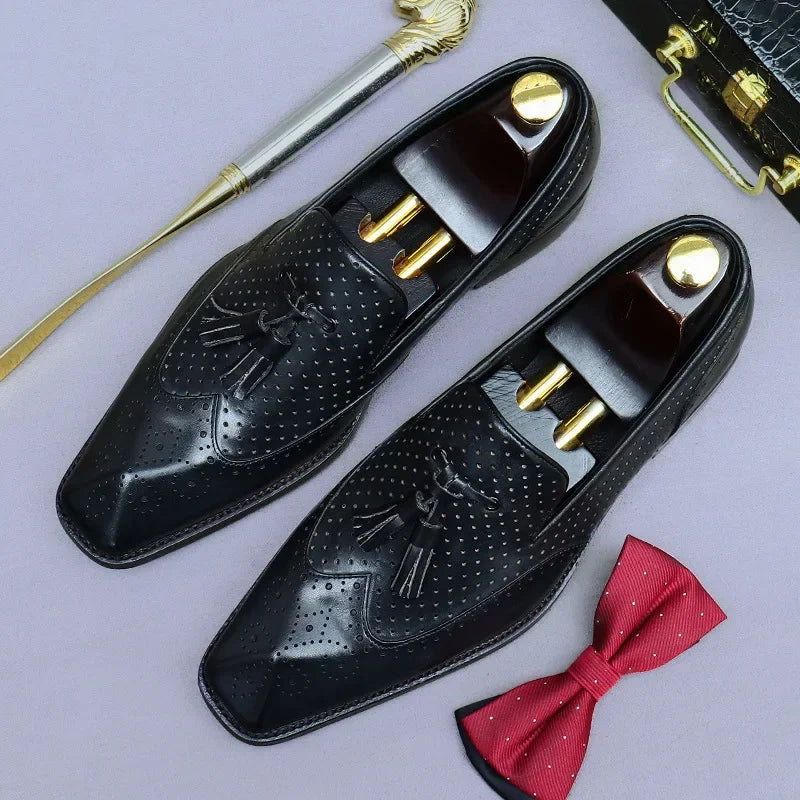 Genuine Leather Business Slip On Loafers