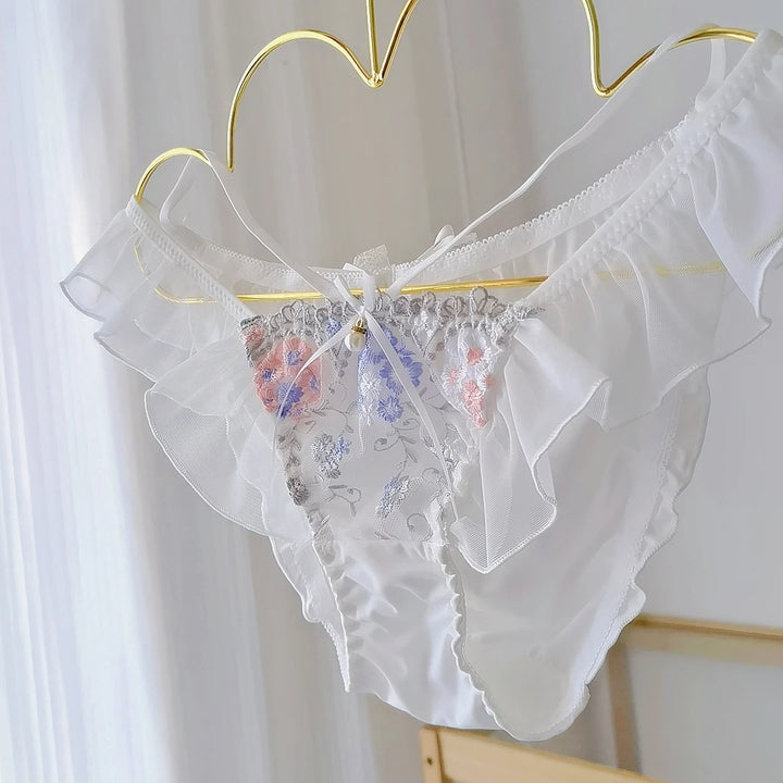 Stylish Mesh Embroidered Triangle Panties