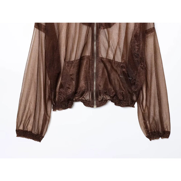 Casual Semi-Sheer Organza Jacket