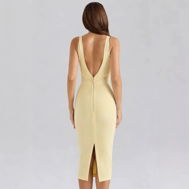 Lovely Plunge V-Bustier Evening Dress