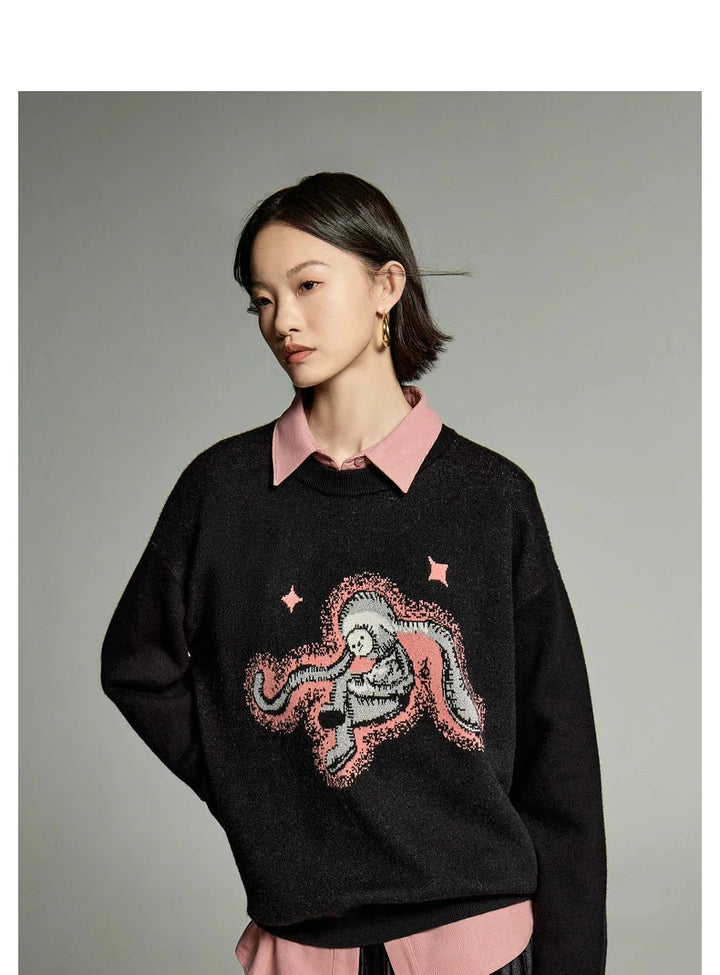 Artistic Cartoon Jacquard Sweater