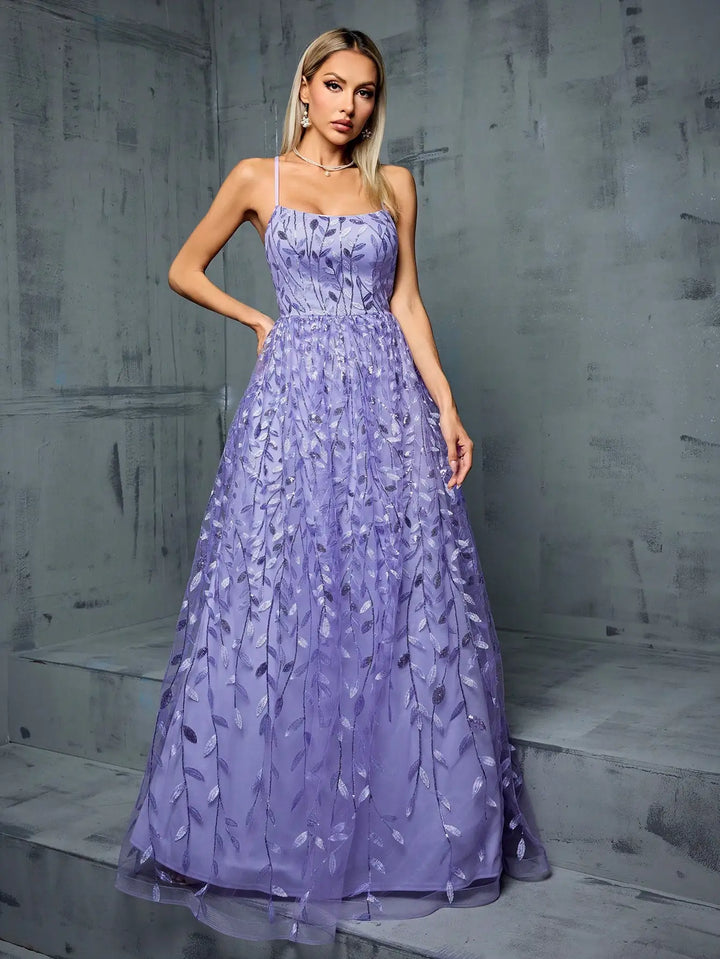Refined Splicing Cross Band Party Gown