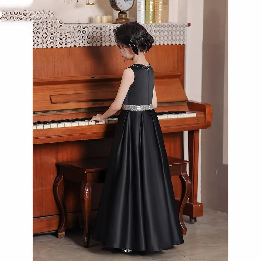 Charming Beaded Girl's Floor-length Dress