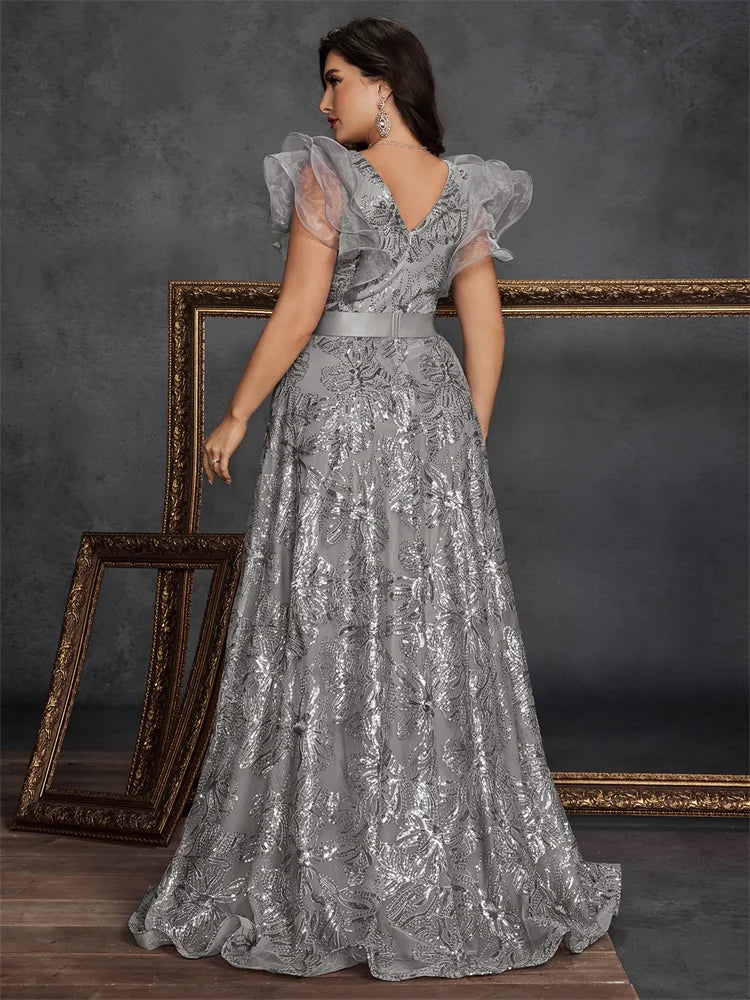 Sophisticated V-Neck Plus Size Women&