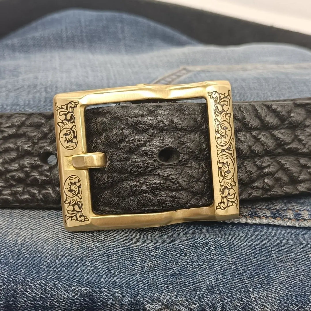 Trendy Handmade Thick Leather Belt