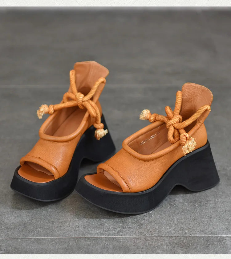 Hollow Design Wedge Booties