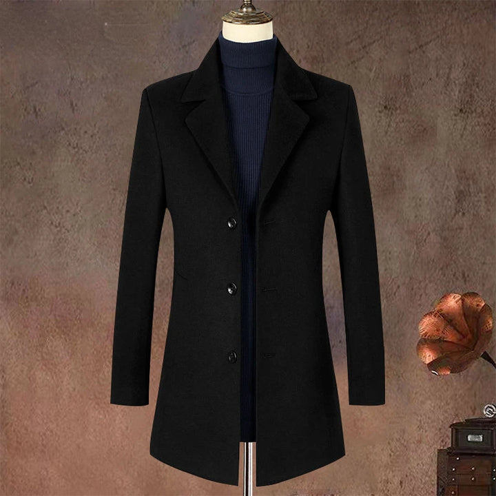 Classy Wool Thickened Plaid Trench Coat