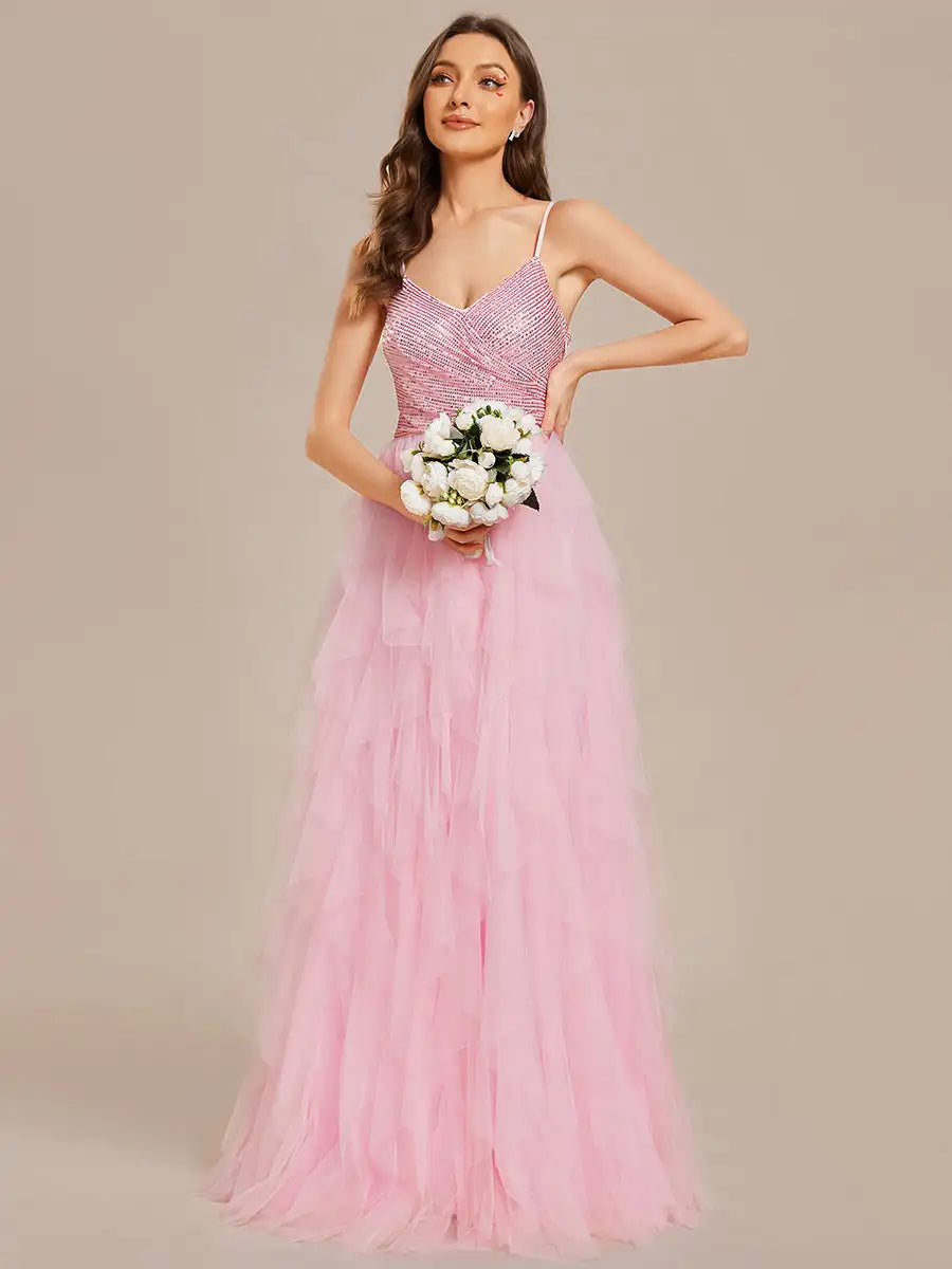 Pure Sequins A-line Prom Dress