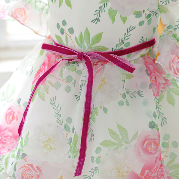Elegant Printed Flower Toddler Girl&