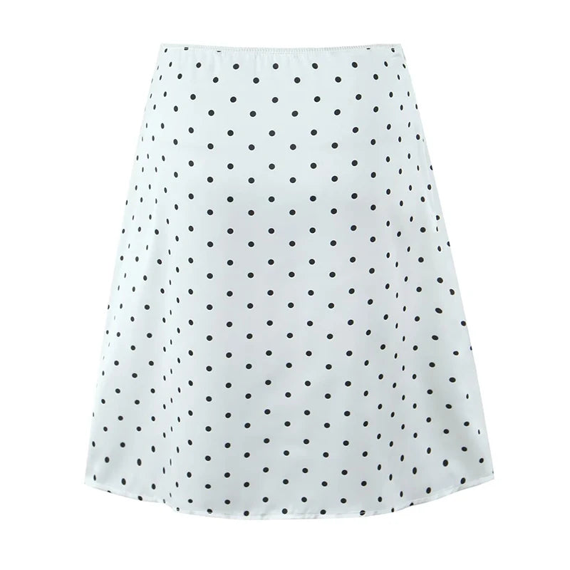 Embellished Polka Dots Knee Length Skirt