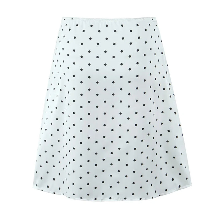 Embellished Polka Dots Knee Length Skirt