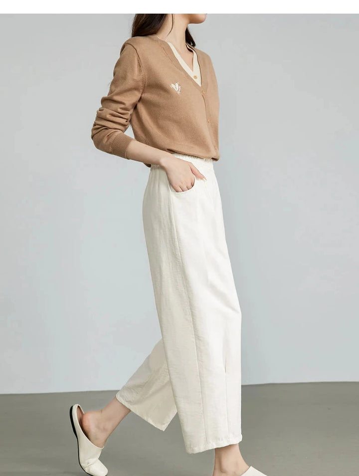 Elastic Waist Wide Leg Pants