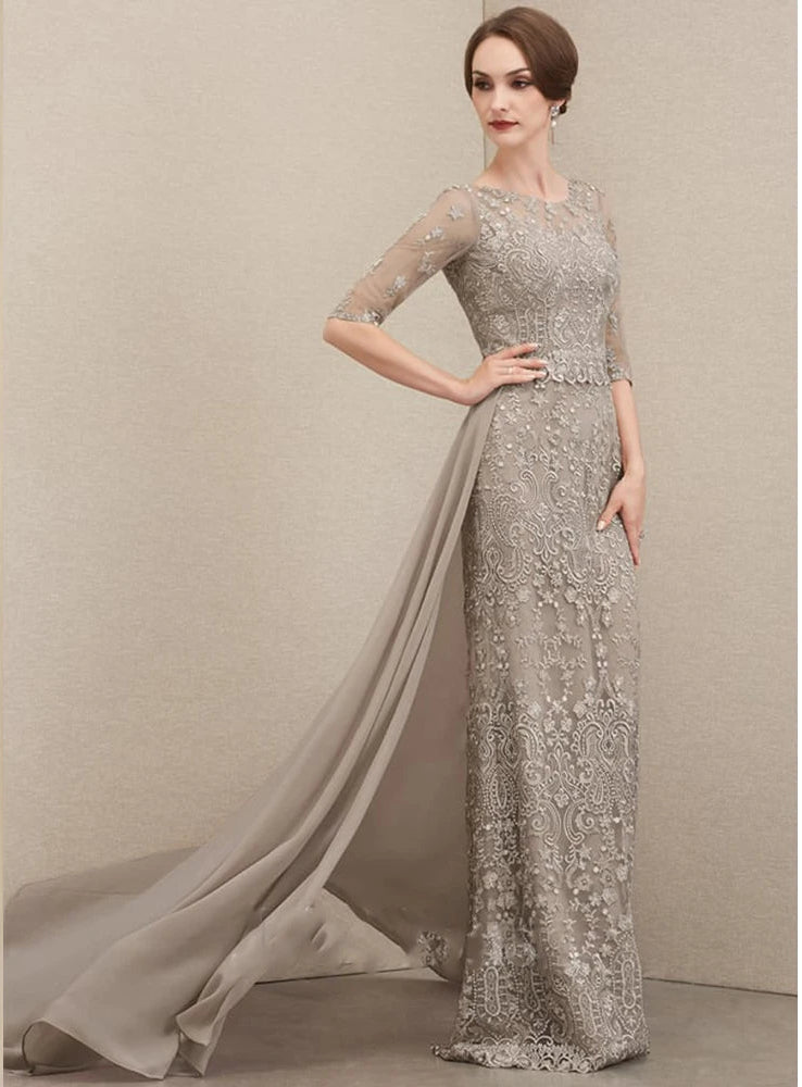 Luxury Scoop Neck Formal Gown