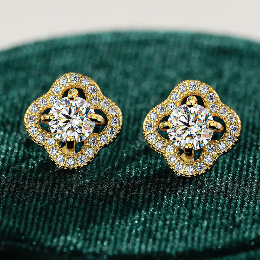 Luxury Plum Blossom Diamond Earrings