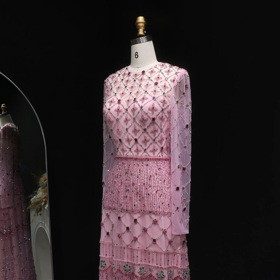 Traditional Beaded Arabic Evening Dress