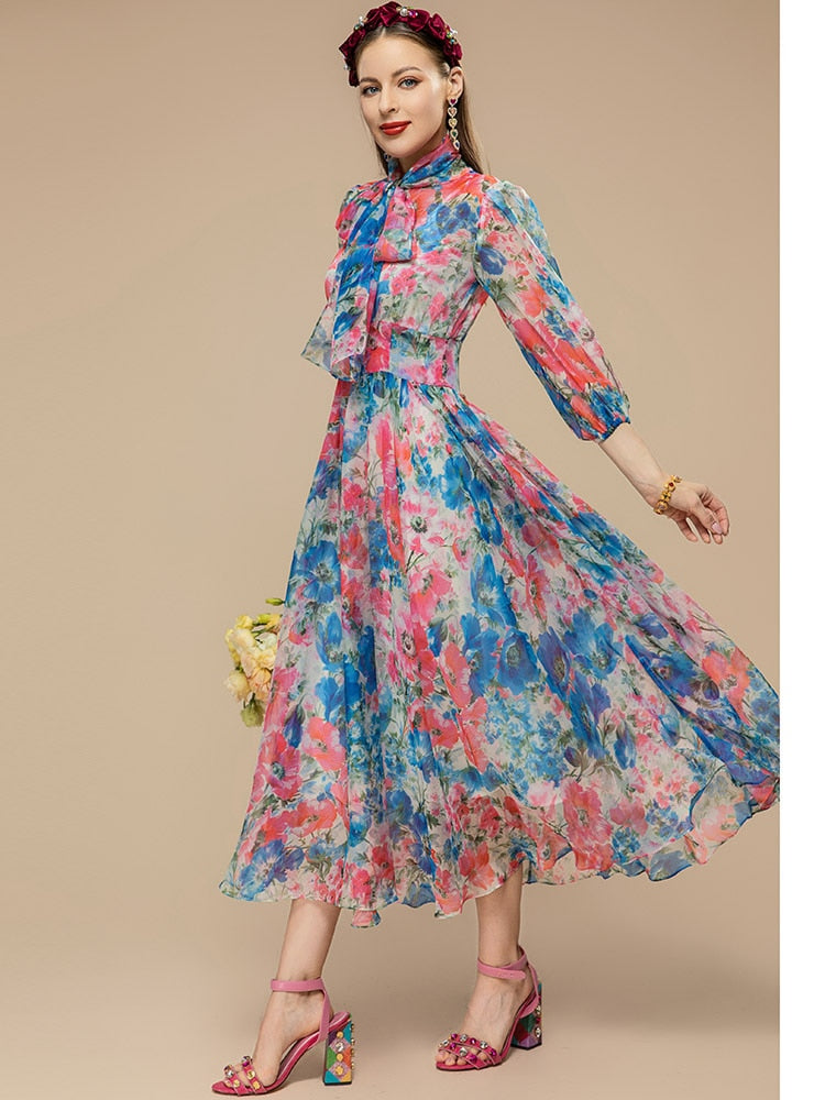 Floral Bow Tie Women's Cocktail & Party Dresses| All For Me Today