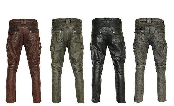 Vintage Cowhide Men's Leather Pants