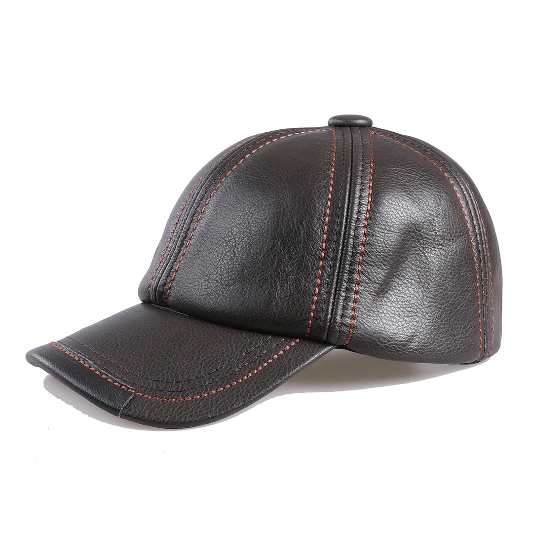 Real Cowhide Leather Men's Baseball Cap