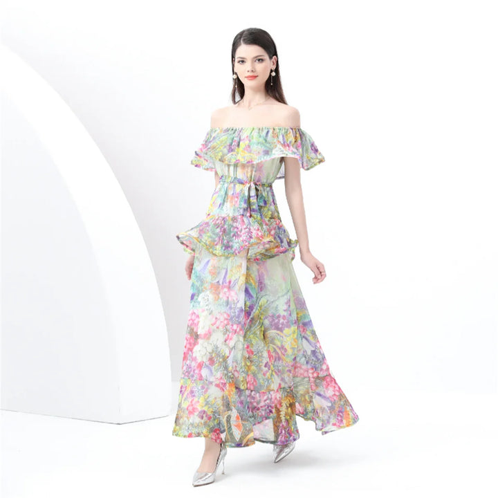 Light Resort-Style Ruffles Party Dress