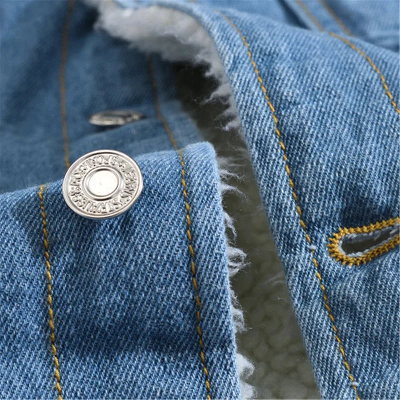 Bomber Wool-Lined Denim Jacket