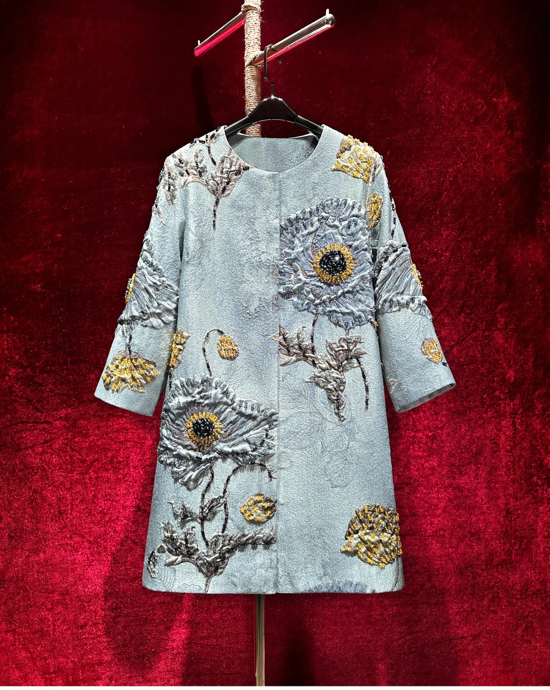 Vintage Floral Embroidered Women's Trench Coat - All For Me Today Vintage Floral Embroidered Women's Trench Coat - All For Me Today