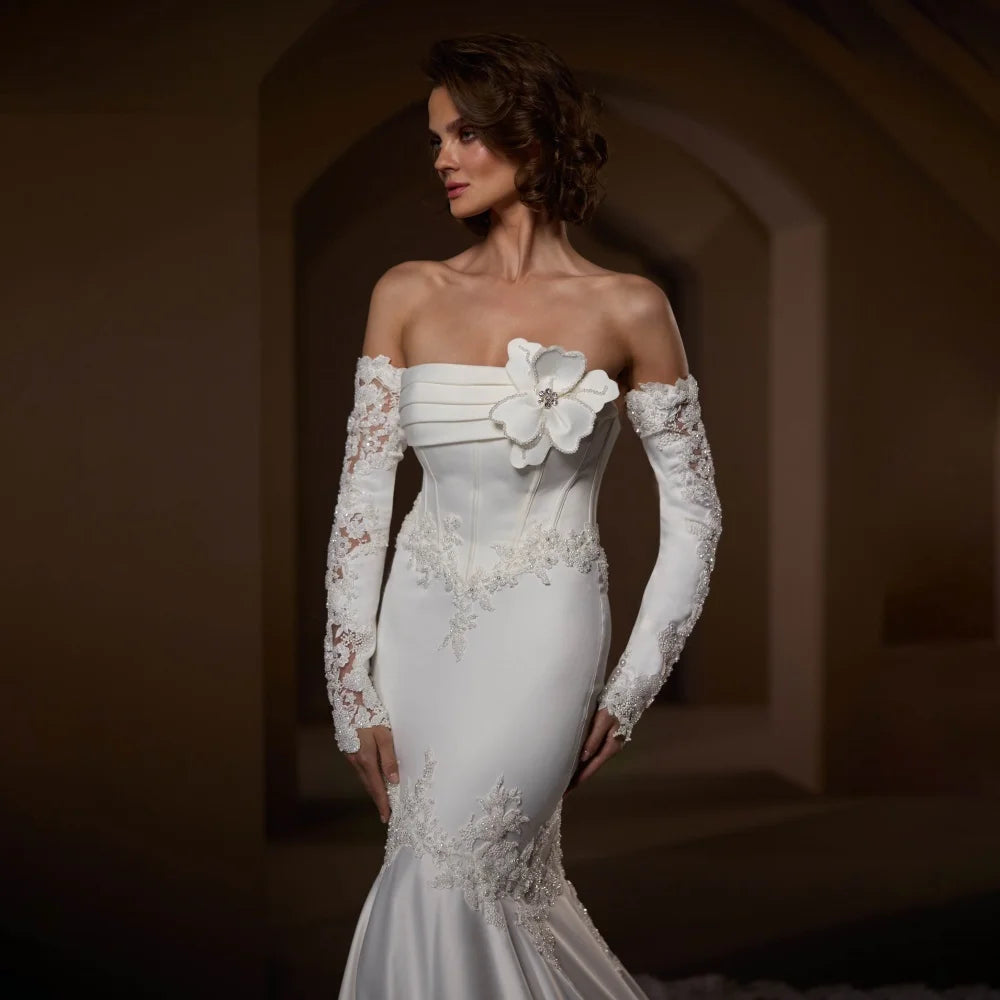 Romantic Floral Lace Bridal Dress