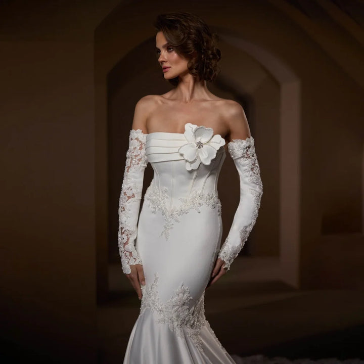 Romantic Floral Lace Bridal Dress