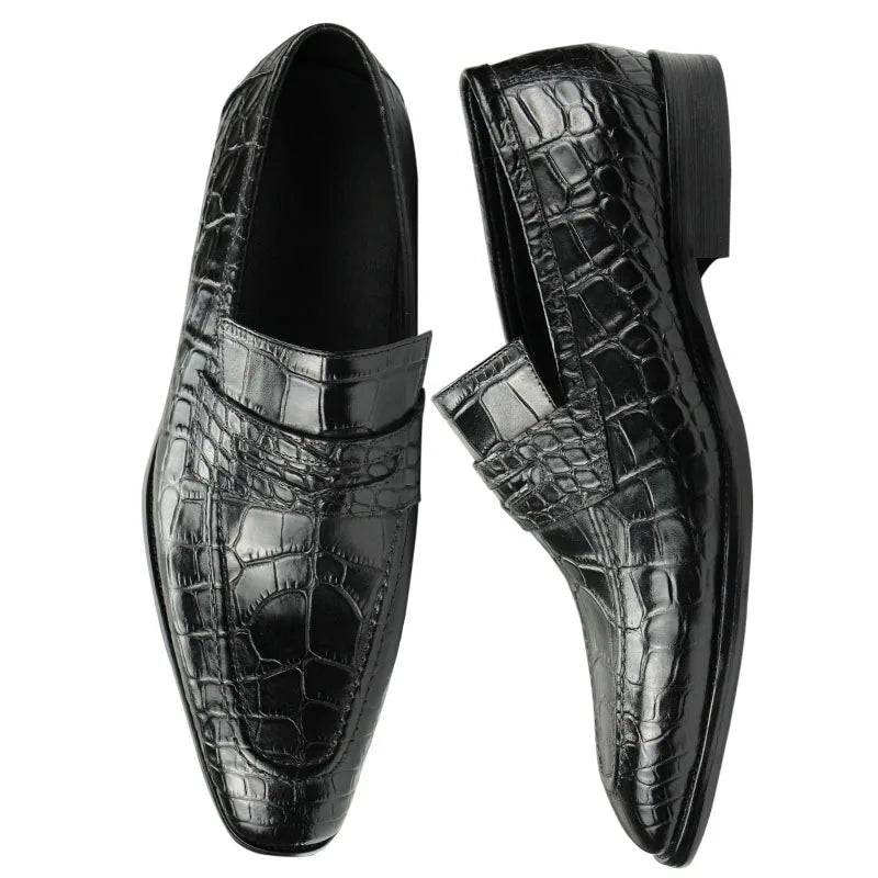 Classic Italian Leather Slip-On Oxford Shoes