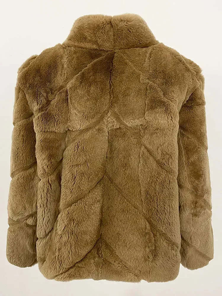 Natural Thickened Cute Fur Warm Coat