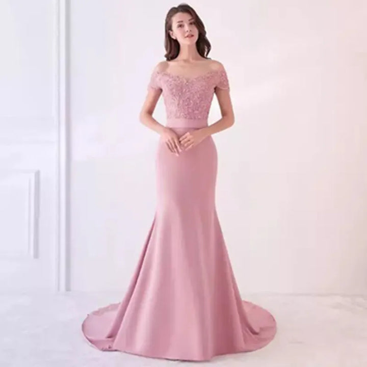 Stunning Twill Sateen Evening Dress