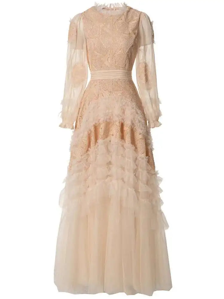 Elegant Round Neck Pendant Dress