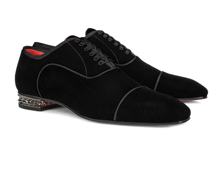 Fancy Black Suede Oxford Shoes