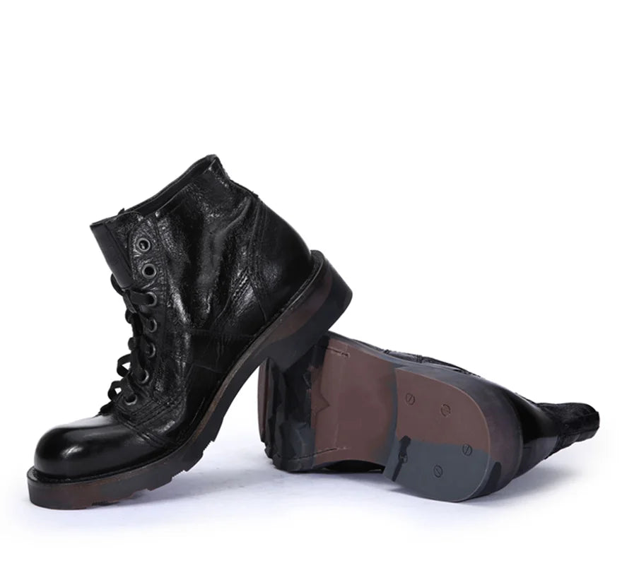 Handmade Big Toe Real Leather Knight Boots