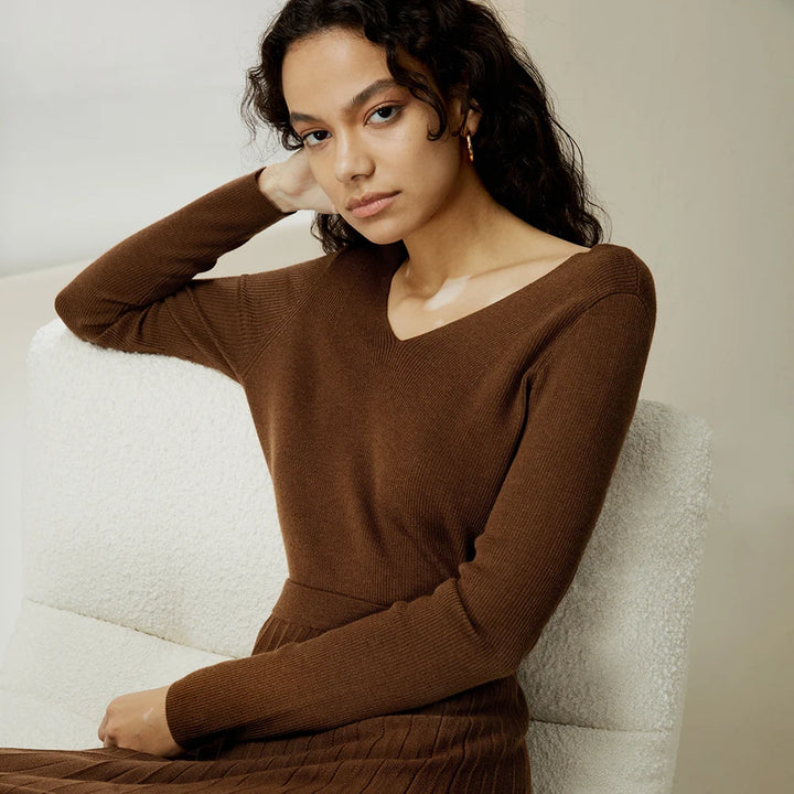 Drop-Shoulder Pullover Wool Sweater