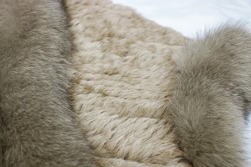 Stylish Knitted Warm Fur Cape