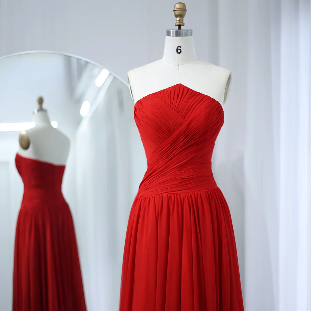 Lovely High Side Slit Evening Party Dress