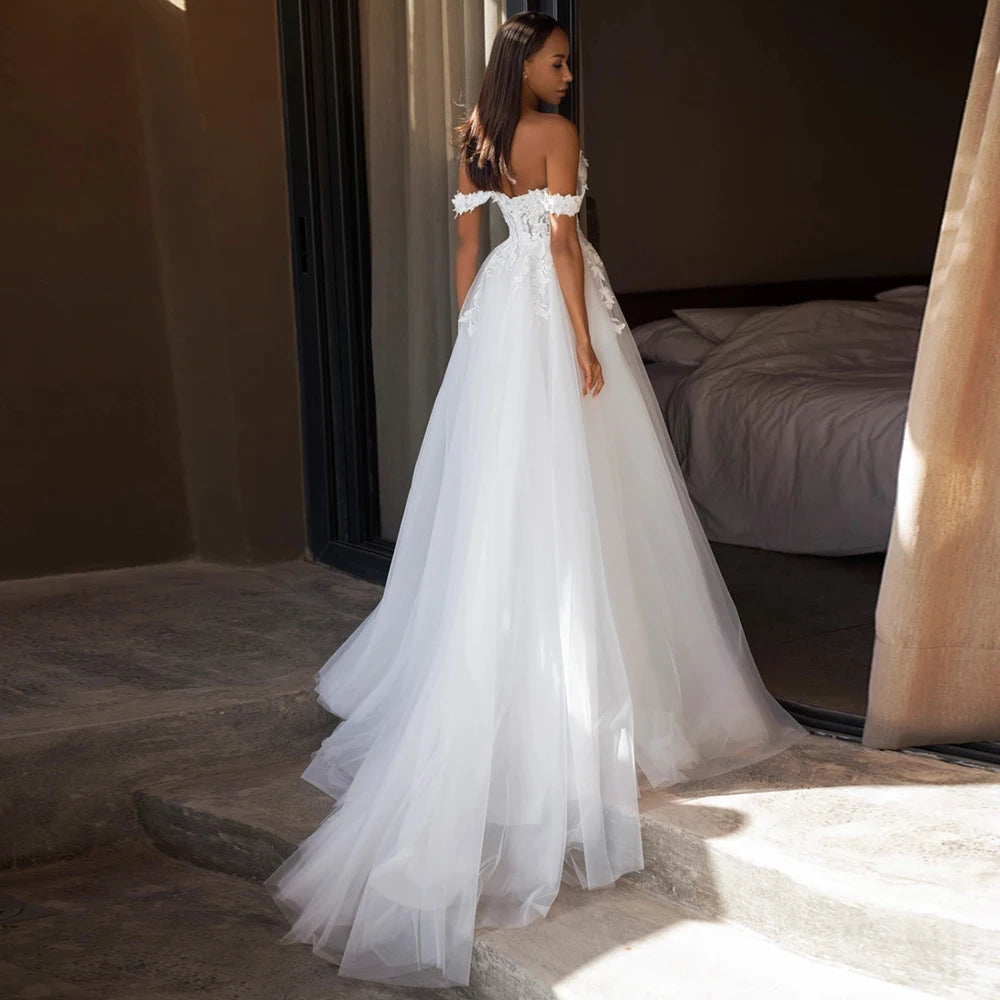 Stylish Side Slit Wedding Dress