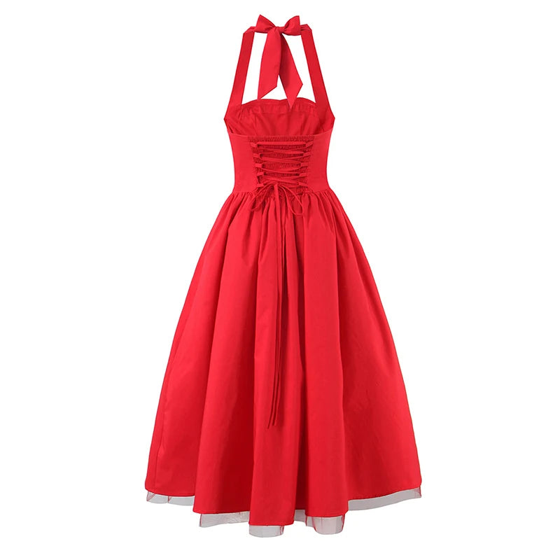 Elegant Halter-neck Evening Ball Gown