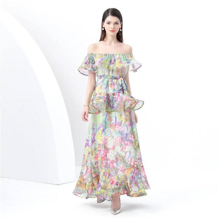 Light Resort-Style Ruffles Party Dress