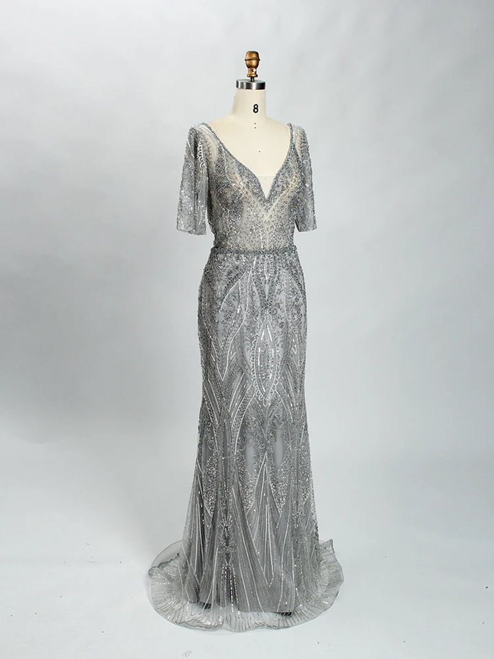 Experience The Beaded Elegance Evening Dress