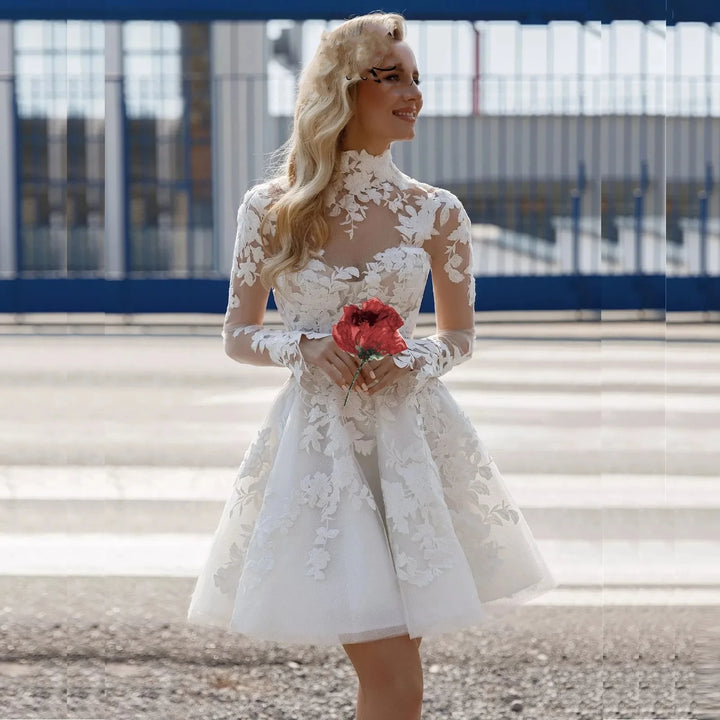 luxury short wedding dresses Luxury Dress Supplier High Quality Short Wedding Dress with Embroidery Lace for Bridal Boutique Retailers - Wedding Dress and Luxury Wedding Dress price