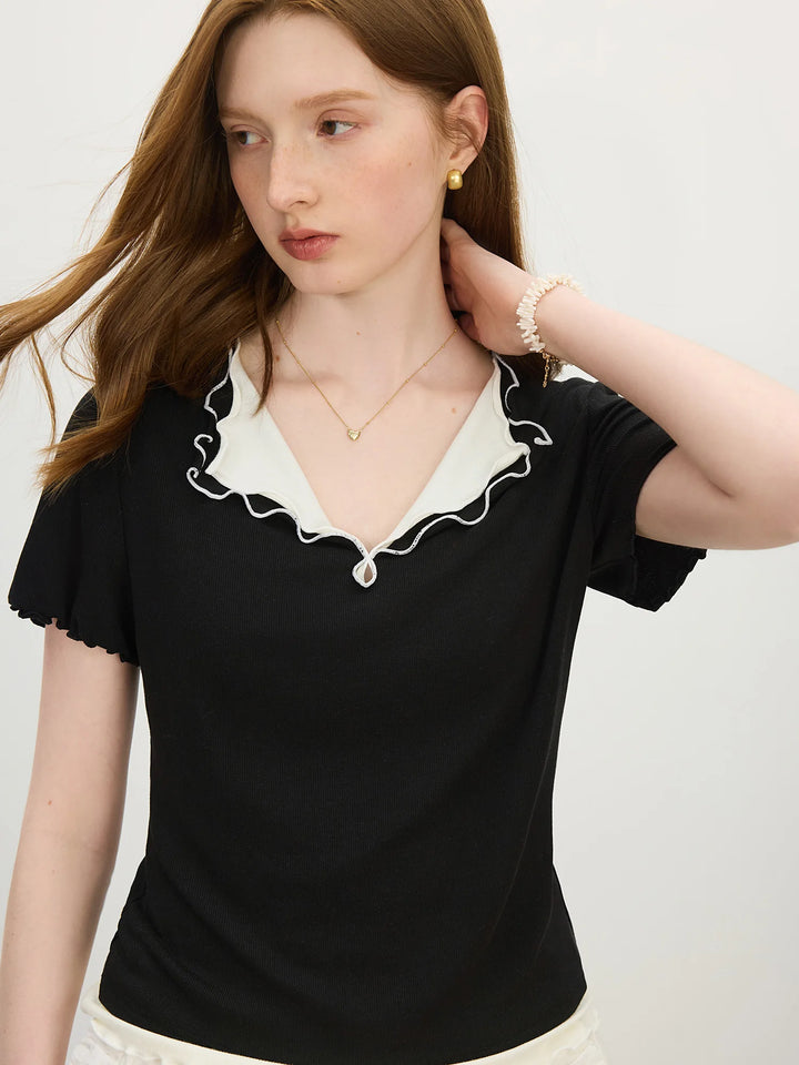 Modern Knitted Fake Double-Layer Shirt